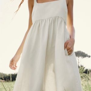 ZARA Linen Blend Midi Dress